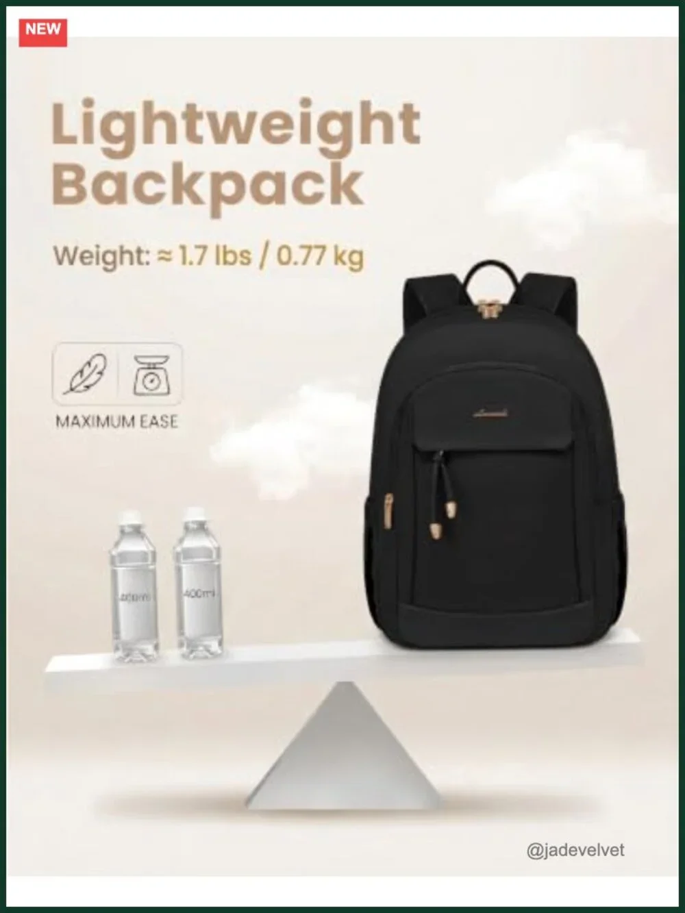15.6 inch Waterproof Laptop Backpack for Women, College Work Travel Daypack
